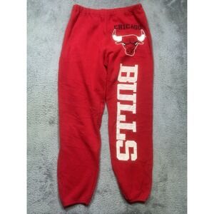 Vintage Chicago Bulls Pants Men's L Red Sweatpants 90s USA NBA Basketball *HOLE‎